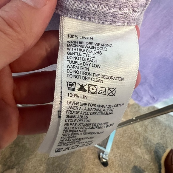 Tommy Bahama Men’s Lilac 100% Linen Short Sleeve Shirt Size XXL EUC - Picture 7 of 7